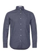 Reg Jaspe Gingham Shirt GANT Navy