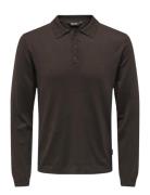 Onswyler Life Ls Polo Knit ONLY & SONS Brown