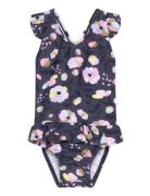 Baby Suit W. Frills, Diaper Color Kids Purple