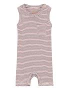 Striped Short Romper Copenhagen Colors Pink