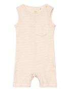 Striped Short Romper Copenhagen Colors Beige