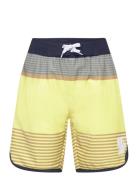 Swim Long Shorts, Striped Color Kids Yellow
