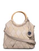 Bag, Wooden Handle Ulrika Beige