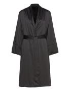 Robe Long Satin Fleece Hunkemöller Black