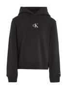 Ck Logo Boxy Hoodie Calvin Klein Black