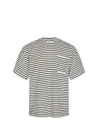 Akholger Frotte Stripe Tee Anerkjendt Navy