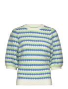 Knitted Wave Stripe Short Sleeved S Stella Nova Blue