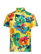 Custom Slim Fit Floral Mesh Polo Shirt Polo Ralph Lauren Yellow