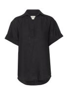 Rel Linen Popover Ss Shirt GANT Black