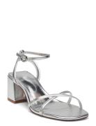 Metallic Strap Sandals Mango Silver