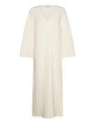 Disa Lace Up Front Knitted Kaftan Malina White