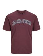 Jjecaleb Varsity Tee Ss O-Neck Noos Jack & J S Burgundy