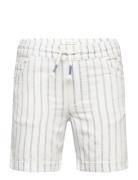 Striped Cotton Bermuda Shorts Mango White