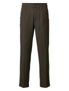 Slh190-Reg Tapered Leroy Pleat Pant Noos Selected Homme Brown