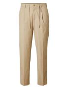 Slh190-Reg Tapered Leroy Pleat Pant Noos Selected Homme Beige