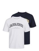 Jjecaleb Varsity Tee Ss O-Neck 2Pk Mp Jack & J S White