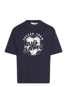 Printed Cotton-Blend T-Shirt Mango Navy