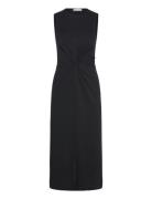 Midi-Dress With Draped Detail Mango Black