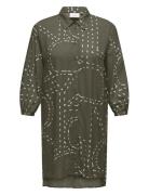 Carphoebe Life 3/4 Shirt Dress Aop ONLY Carmakoma Green