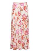 Floral Long Skirt Mango Cream