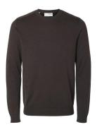 Slhberg Crew Neck Noos Selected Homme Brown