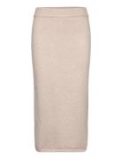 Ribbed Midi Skirt Mango Beige