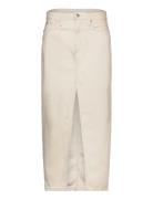 Front Split Maxi Denim Skirt Calvin Klein Jeans Cream