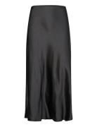 Midi Satin Skirt Mango Black