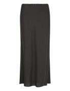 Long Linen Skirt Mango Black