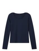 Nlfnove Ls Deep O-Neck Short Top LMTD Navy