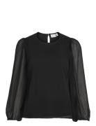 Vifalia O-Neck L/S Top - Noos Vila Black