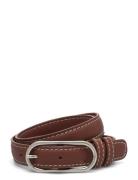 Glossy Nola Leather Belt Becksöndergaard Brown