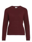 Vidalo O-Neck L/S Knit Top- Noos Vila Burgundy