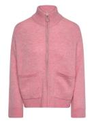 Slfsia Ras Ls Knit Zipper Cardigan Noos Selected Femme Pink