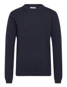 100% Recycle Knit Round Neck Lindbergh Navy