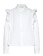 Ruffled Cotton Shirt Mango White