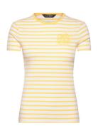 Striped Stretch Cotton Crewneck Tee Lauren Ralph Lauren Yellow