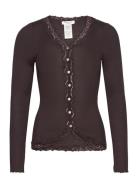 Rwbabette Ls V-Neck Regular Lace Ca Rosemunde Brown