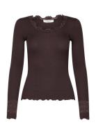 Silk T-Shirt W/ Lace Rosemunde Brown