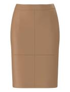 Slfmaily Hw Leather Skirt Noos Selected Femme Brown