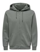 Onsceres Zip Thr. Hoodie Sweat Noos ONLY & SONS Grey