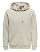 Onsceres Life Zip Thr. Hoodie Sweat ONLY & SONS Cream