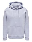 Onsceres Zip Thr. Hoodie Sweat Noos ONLY & SONS Blue