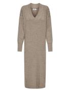 Onlnew Tessa L/S Midi V Dress Knt Noos ONLY Beige