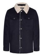 Harvey Wool Trucker Jacket Jofama Navy