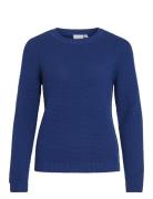 Vidalo O-Neck L/S Knit Top- Noos Vila Blue