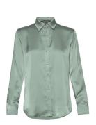 Classic Fit Satin Charmeuse Shirt Lauren Ralph Lauren Green