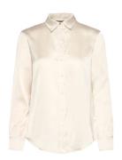 Classic Fit Satin Charmeuse Shirt Lauren Ralph Lauren Cream