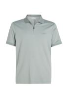 Smooth Cotton Welt Zip Polo Calvin Klein Grey