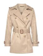 Belted Cotton-Blend Trench Coat Lauren Ralph Lauren Beige